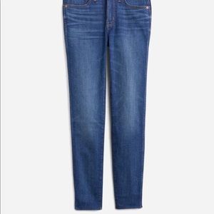 Madewell 9” Mid Rise Raw Hem Skinny Jeans